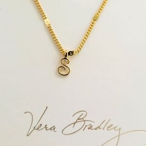 Vera Bradley initial 'S' script pendant necklace